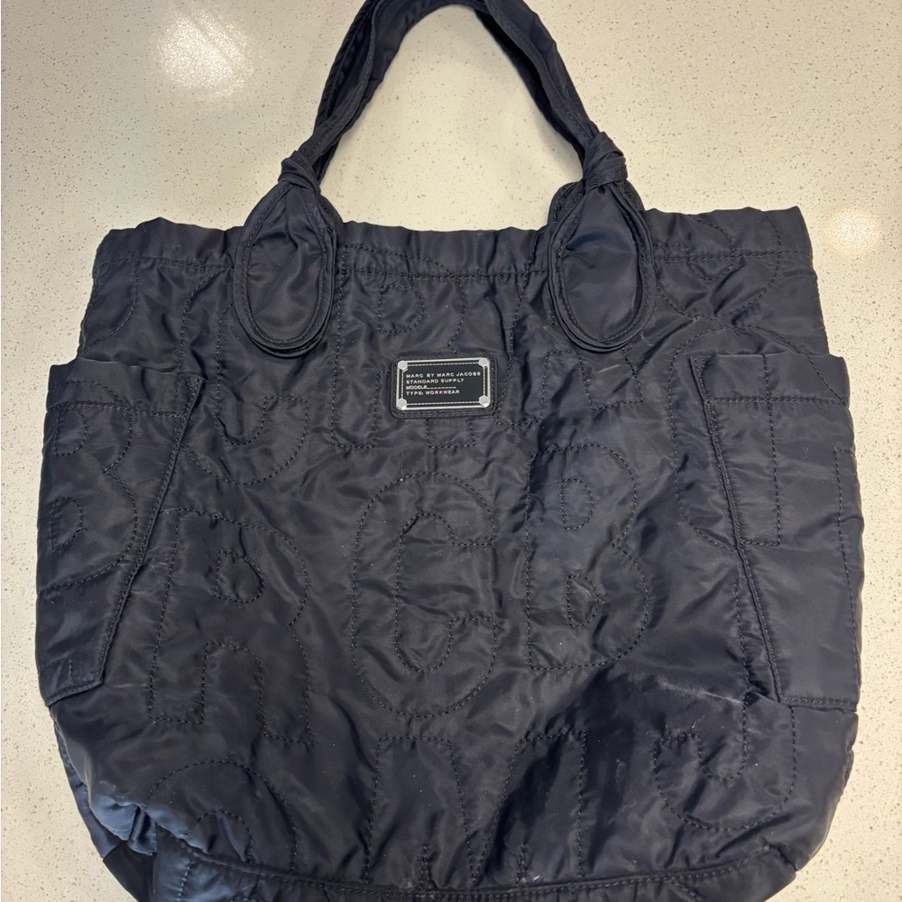 Stylish Black Quilted Tote Bag